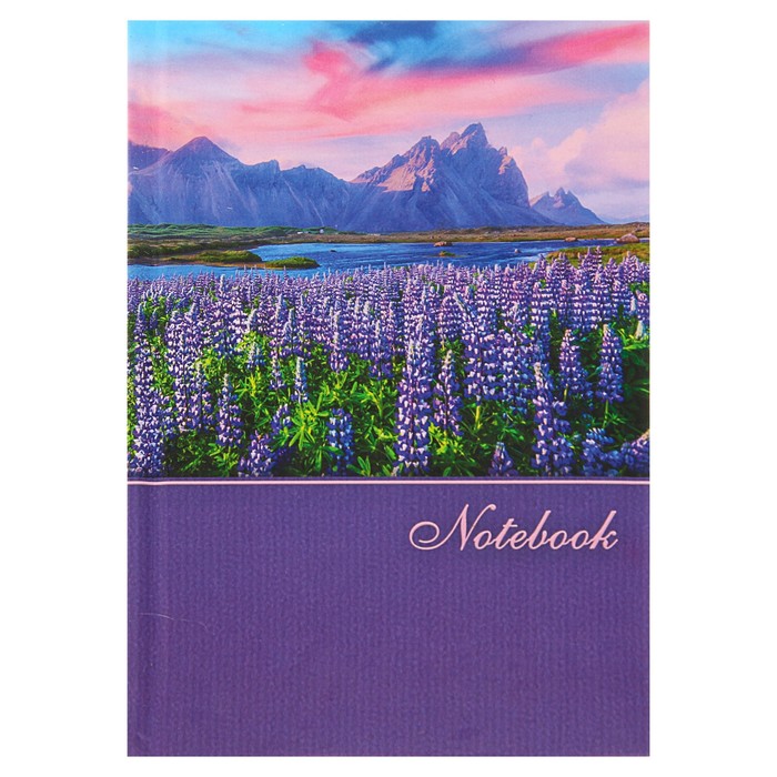 Записная книжка твёрдая обложка А6+, 48 листов "Лаванда", глянцевая ламинация