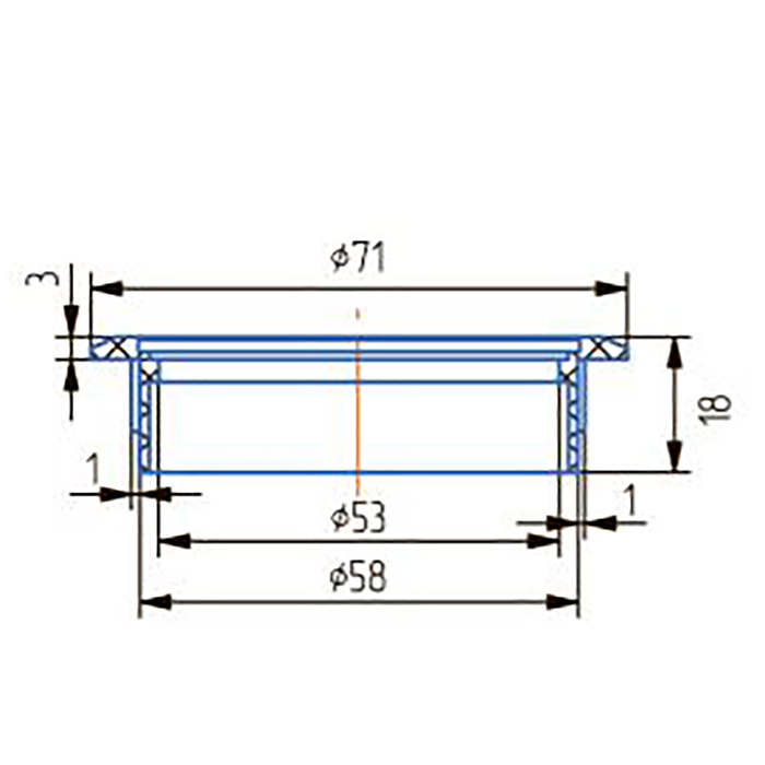 Заглушка кабель-канала, d=60 мм, серая