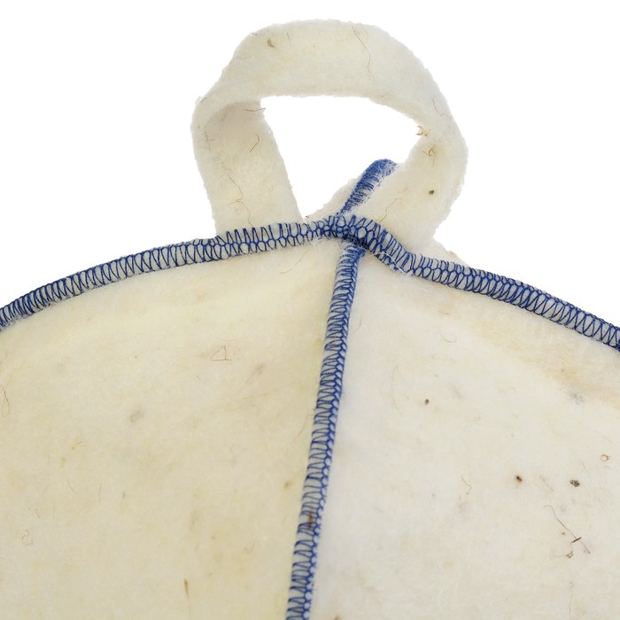 Шапка банная "Классическая" белая кантом, войлок