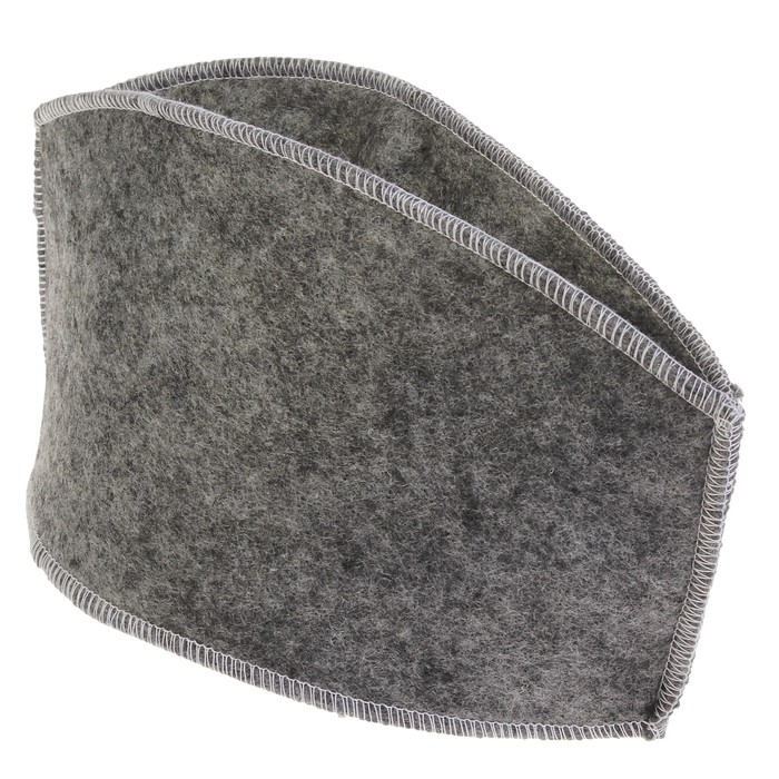 Шапка банная "Пилотка" серая, войлок