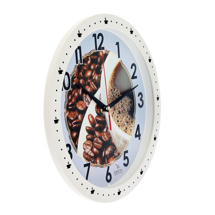 Часы настенные круглые "Зерна кофе", кухонные