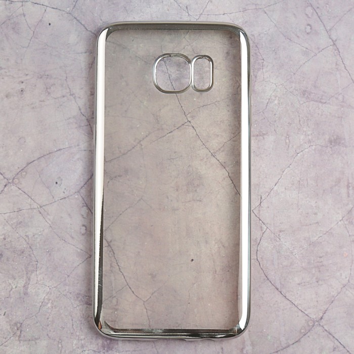 Чехол силиконовый с рамкой для Samsung Galaxy S7 EDGE DF sCase-33 (silver)