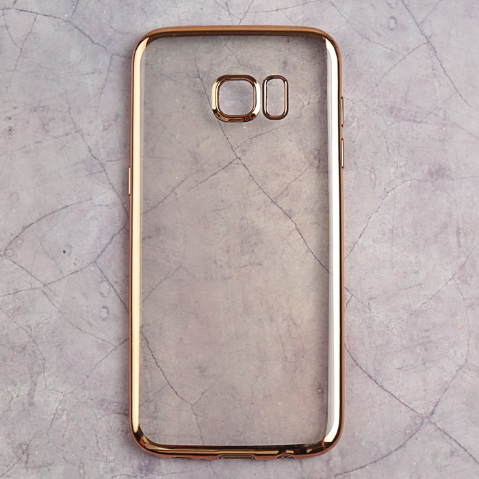 Чехол силиконовый с рамкой для Samsung Galaxy S7 EDGE DF sCase-33 (gold)
