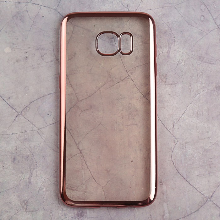 Чехол силиконовый с рамкой для Samsung Galaxy S7 EDGE DF sCase-33 (rose gold)