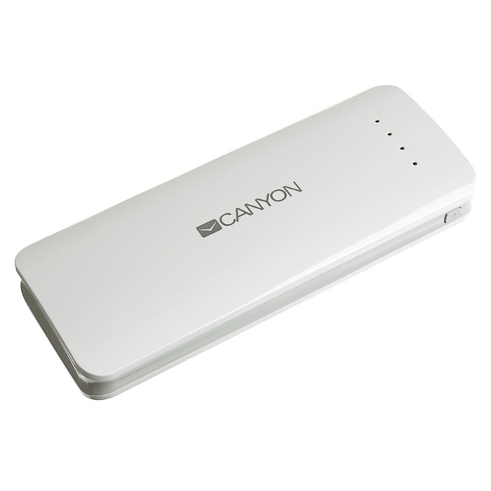 Внешний аккумулятор CANYON CNE-CPB156W, 15 600 mAh, 2 USB, индикатор заряда, белый