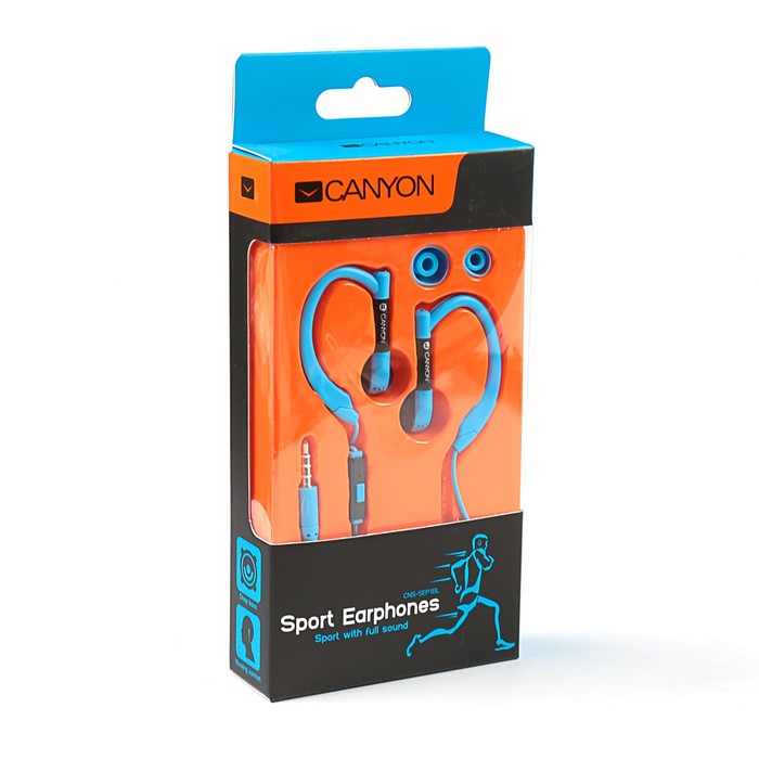 Гарнитура Canyon CNS-SEP1BL, встроенный микрофон, 102 дБ, 16 Ω, 20Гц-20кГц, 3.5 мм, Синий