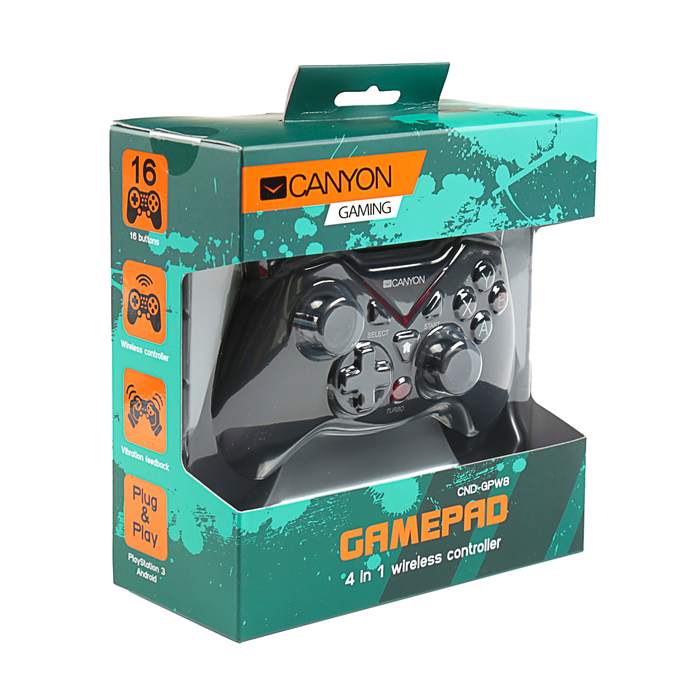Геймпад беспроводной Canyon CND-GPW8, для Xbox One, PS3, PC, Android, черный