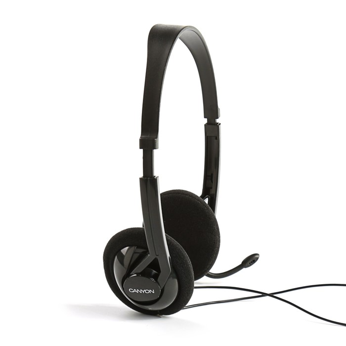 Гарнитура Canyon CNE-CHS01B, регулятор громкости, провод 1.8 м, черная