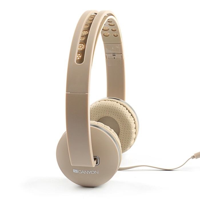 Гарнитура Canyon CNS-CHP4BE, складной корпус, провод 1.2 м, бежевая