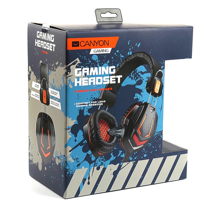 Гарнитура Canyon CND-SGHS3, эргономичная форма, регулируемая дужка, провод 2 м, черная