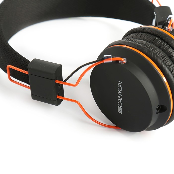 Гарнитура Canyon CNE-CHP2, складные, съемный кабель, микрофон, черная