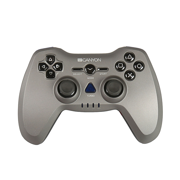 Геймпад проводной Canyon CNS-GPW6, PS3, PS2,PC, кнопка скоростной стрельбы Turbo Fire, серый 35384