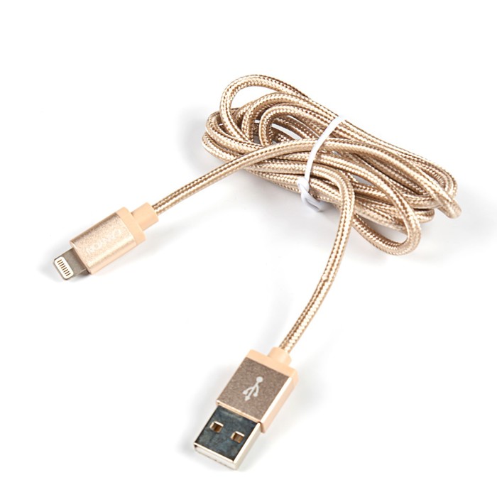 Провод для зарядки и передачи данных Canyon, CNS-MFIC3GO, USB-lightning, провод 1м, золотой