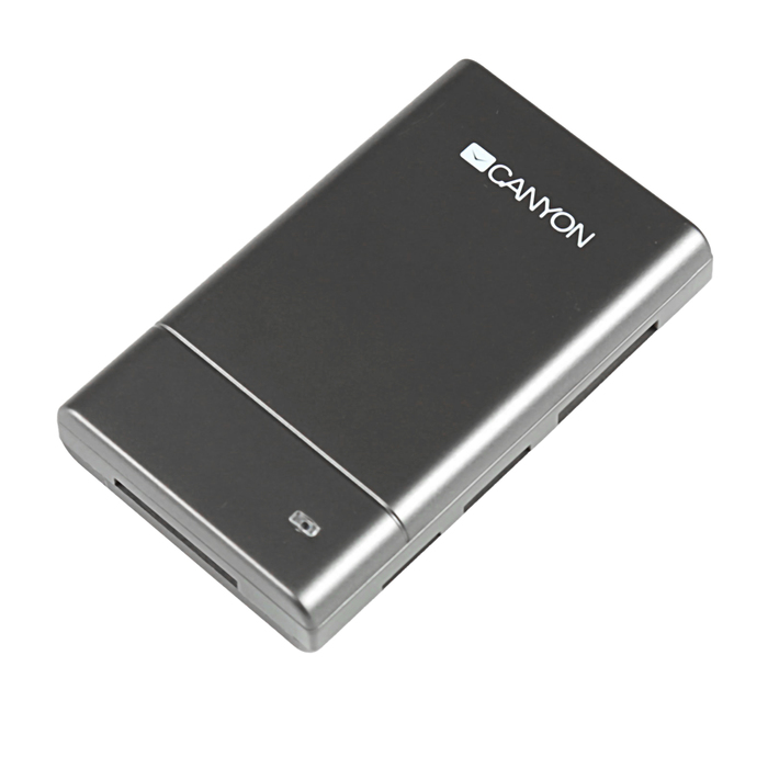Картридер Canyon CNE-CMB1, USB 2.0, MS, SD, MMC, T-Flash, SDHC, Mini SD, RS-MMC, серый