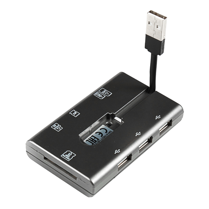 Картридер Canyon CNE-CMB1, USB 2.0, MS, SD, MMC, T-Flash, SDHC, Mini SD, RS-MMC, серый