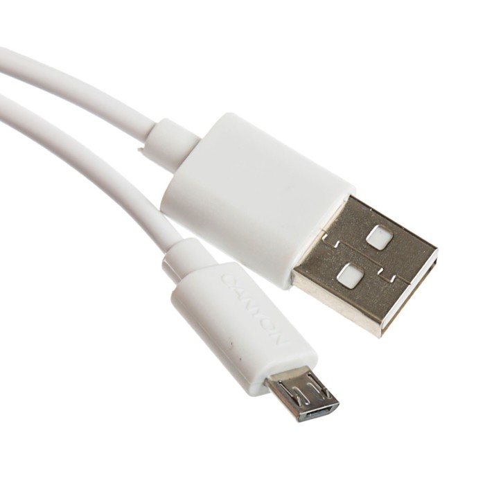 Провод для зарядки Canyon CNE-USBM1W, USB 2.0 - micro USB, 1 метр, белый