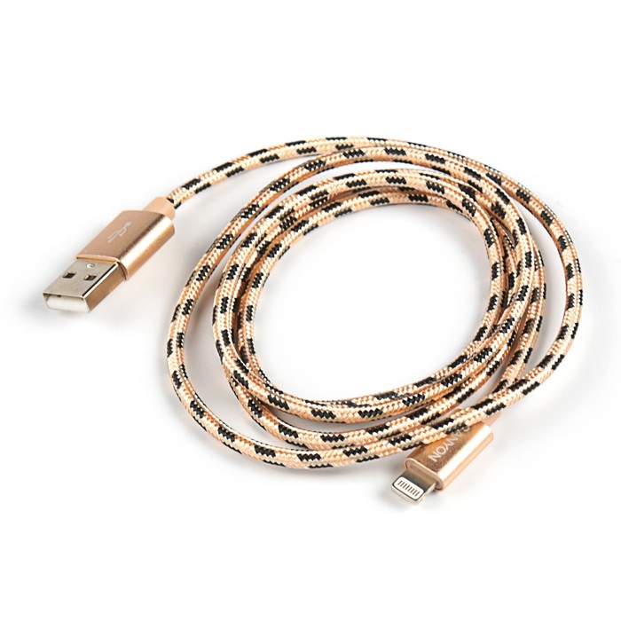 Провод для зарядки Canyon CNE-CFI3GO, USB 2.0 - 8-pin Lightning, 1 метр, цвет золото
