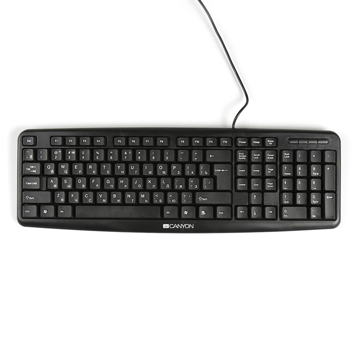 Комплект проводной Canyon CNE-CSET1-RU, клавиатура+мышь, 1000 dpi, черный CNS-HSETW3-