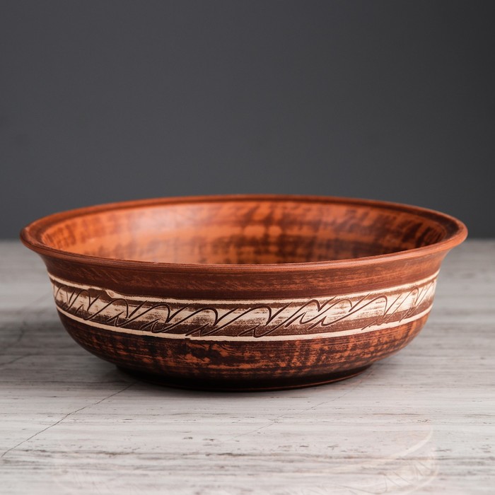 Миска "Казацкая", ангоб, декор, 0,6 л