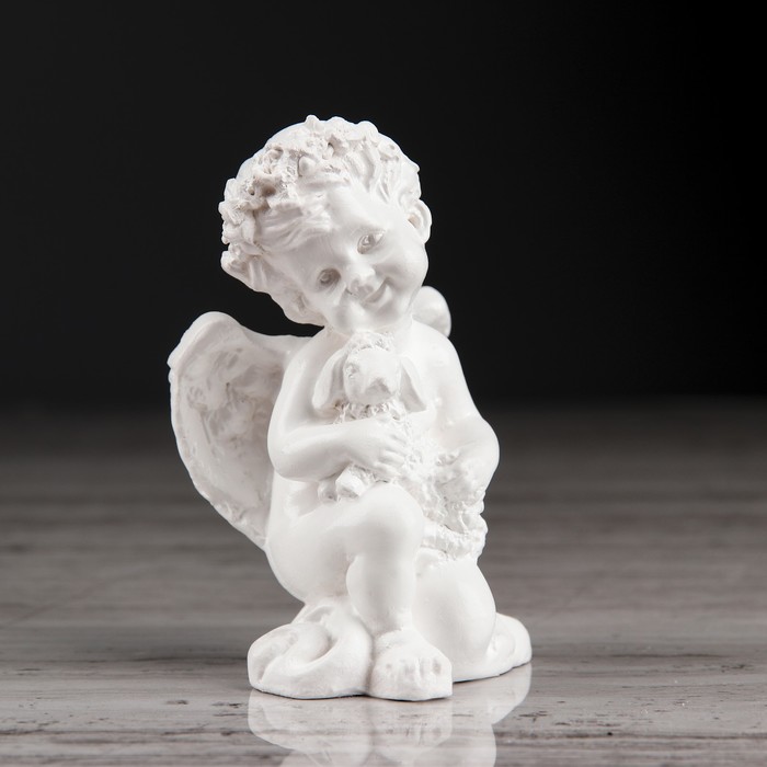 Статуэтка "Ангел с барашкой №1" белый