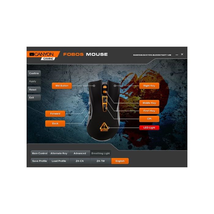 Мышь игровая CANYON CND-SGM3,800-3500 dpi, 7 кнопок, оптика, проводная, черная