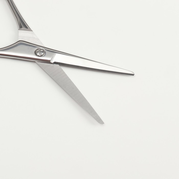 Ножницы парикмахерские с упором, лезвие — 5,5 см, цвет серебристый