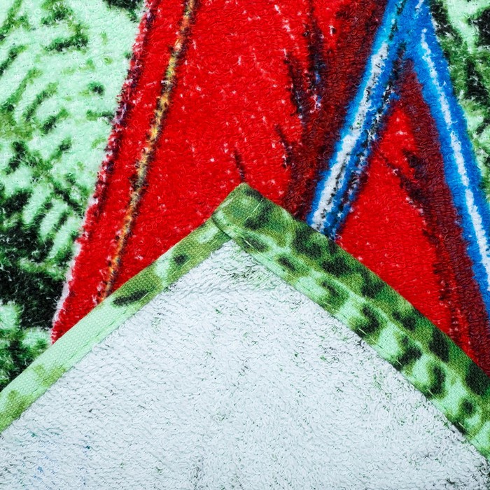 Полотенце махровое велюр "Попугаи" 70х140 см,320 г/м2,хлопок 100%