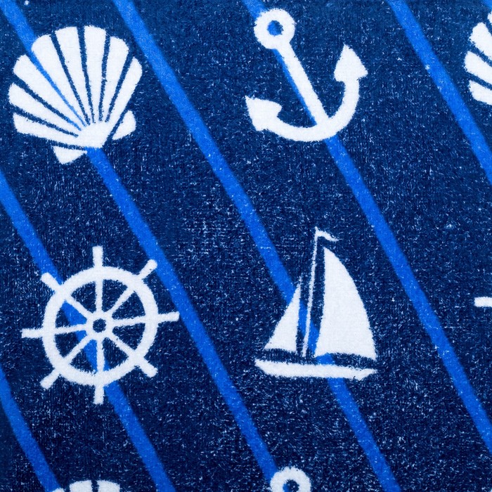 Полотенце махровое велюр "Якорь" 70х140 см,320 г/м2,хлопок 100%