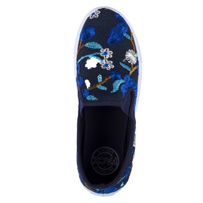 Слипоны женские Face арт. CLU-302-11-03 (синий) (р. 36)