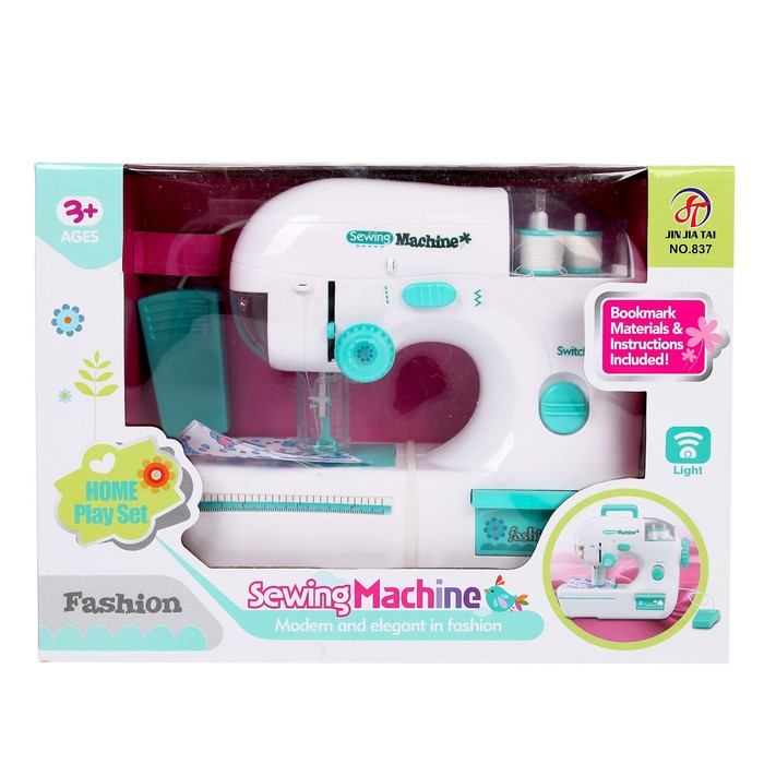 Швейная машина "Карамель" с 3 катушками, световой эффект, цвет мята