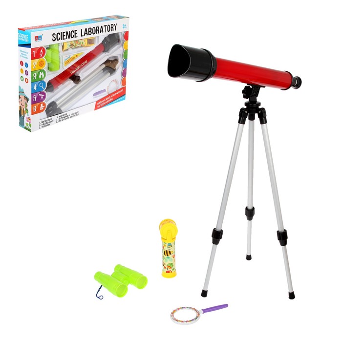 Набор игровой "Моя лаборатория": телескоп, калейдоскоп, бинокль, лупа