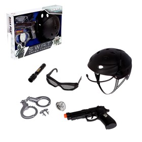 Набор шпиона «Суперагент», 6 предметов: каска, очки, пистолет, наручники, фонарик, значок Ош