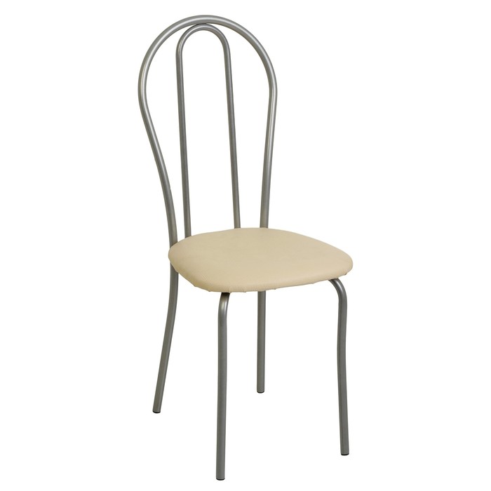 Стул "Венский 2"  серебристый металлик/молочная рептилия