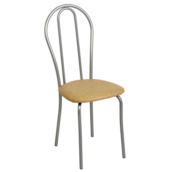 Стул "Венский 2"  серебристый металлик/бежевый