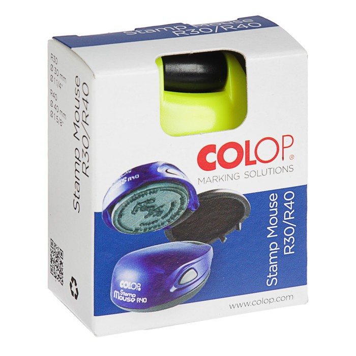 Оснастка ручная для печати, карманная, диаметр 40 мм, STAMP MOUSE R40, жёлтая