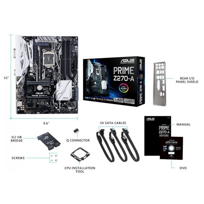 Материнская плата Asus PRIME Z270-A, Soc-1151, Intel Z270, 4xDDR4, ATX, Ret