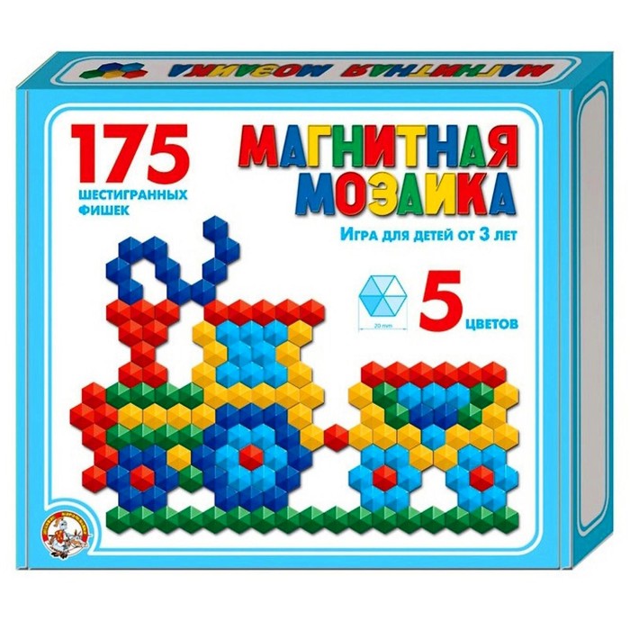 Мозаика магнитная, шестигранная, 175 элементов мозаика магнитная шестигранная 175 элементов