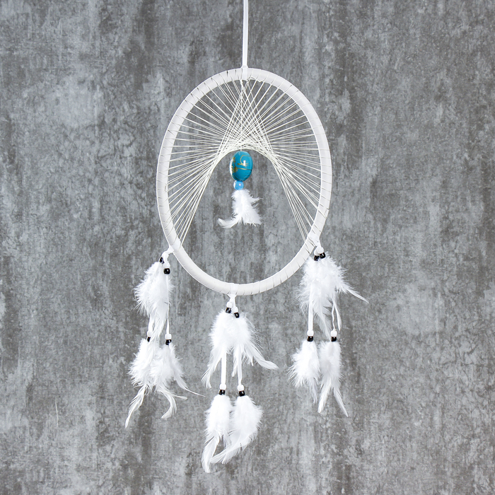 Ловец снов "Бирюзовый камень" d=27х21 см длина 49 см