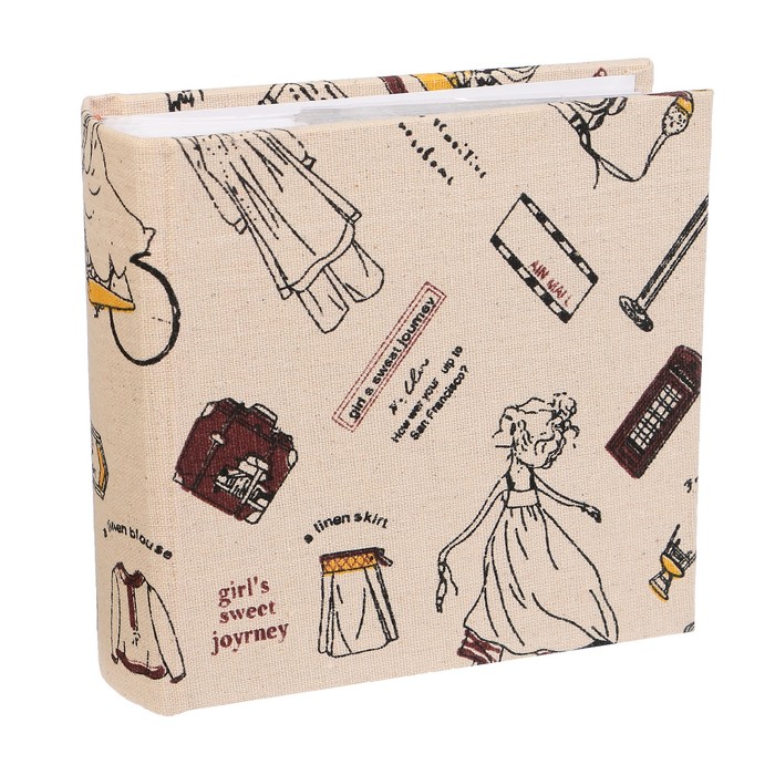 Фотоальбом на 100 фото 10х15 см "Мода" бум.листы ткань 17,2х17,2х5,2 см