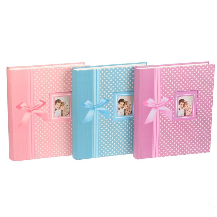 Фотоальбом магнитный 30 листов "Горошек с бантом" МИКС 33,5х28,7х5,2 см
