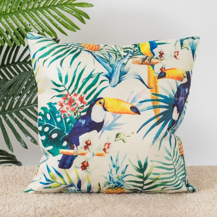 Наволочка декоративная Этель "Тукан", 44 х 44 см, 100% п/э