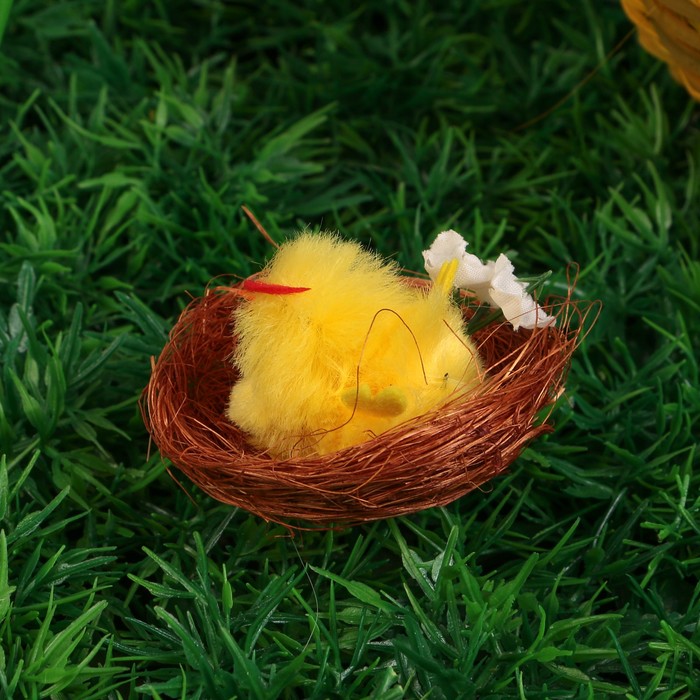 Сувенир пасхальный "Курочка с цыплёнком в корзине" (набор 12 шт) 5,5х25,5х17 см