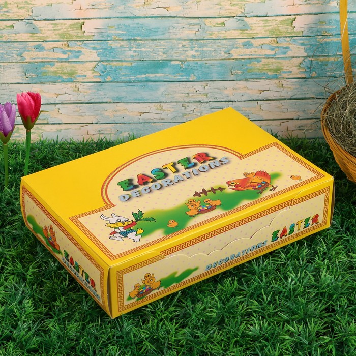 Сувенир пасхальный "Курочка с цыплёнком в корзине" (набор 12 шт) 5,5х25,5х17 см