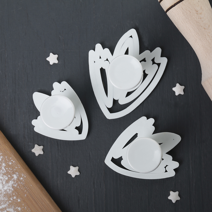 Набор выемок кондитерских "Лепестки", 3 шт: 7х5,9х3,1/5,6х4,6х3,1/5,1х4,3х3,1 см