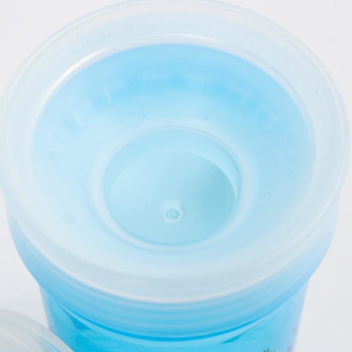 Тренировочный поильник-стакан 2 в 1, непроливайка 360 градусов, 320 мл, от 12 мес., цвет голубой