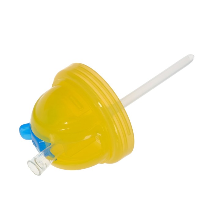 Поильник с трубочкой детский, прорезиненные ручки, 270 мл, от 9 мес., цвет оранжевый