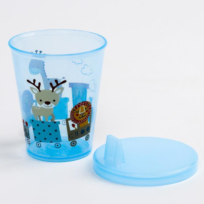 Поильник с твёрдым носиком детский, 170 мл, от 9 мес., цвет голубой