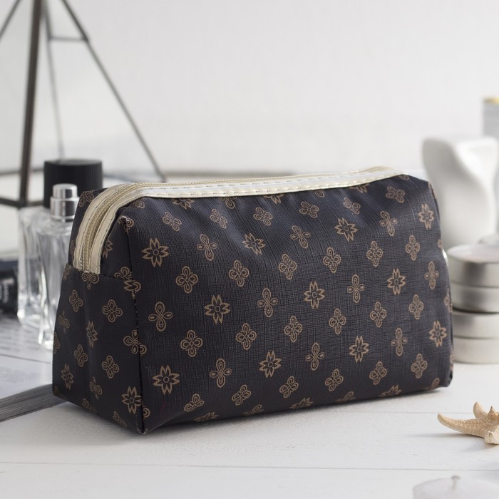 Косметичка дорожная «Фигуры», отдел на молнии, цвет коричневый