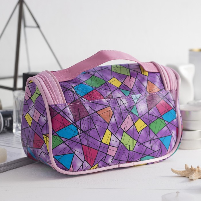 Косметичка-сумочка «Абстракция», отдел на молнии, цвет фиолетовый