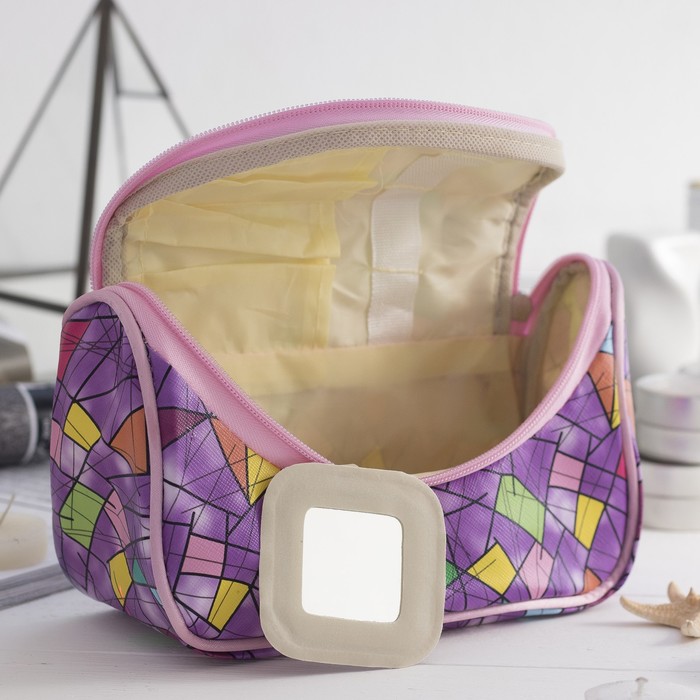 Косметичка-сумочка «Абстракция», отдел на молнии, цвет фиолетовый